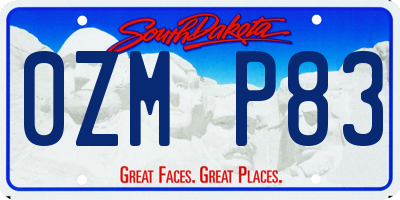 SD license plate 0ZMP83