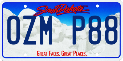 SD license plate 0ZMP88