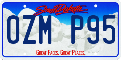SD license plate 0ZMP95