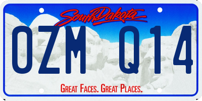SD license plate 0ZMQ14