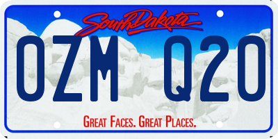 SD license plate 0ZMQ20