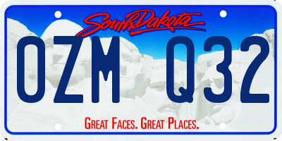SD license plate 0ZMQ32