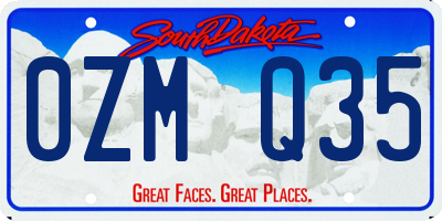 SD license plate 0ZMQ35