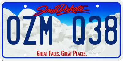 SD license plate 0ZMQ38