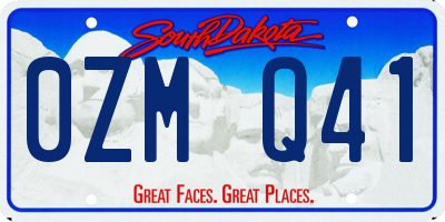 SD license plate 0ZMQ41