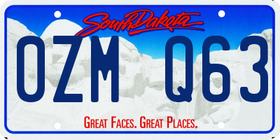 SD license plate 0ZMQ63