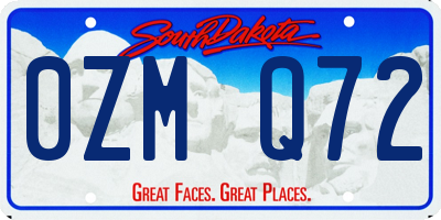 SD license plate 0ZMQ72