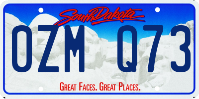 SD license plate 0ZMQ73