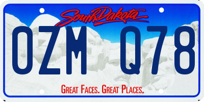 SD license plate 0ZMQ78
