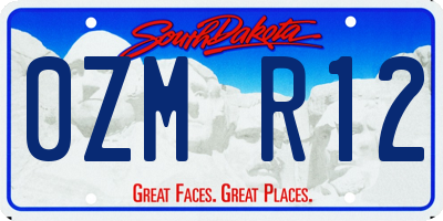 SD license plate 0ZMR12