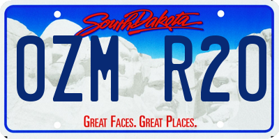 SD license plate 0ZMR20