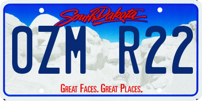 SD license plate 0ZMR22