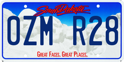 SD license plate 0ZMR28