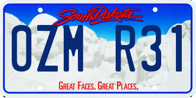 SD license plate 0ZMR31