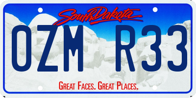 SD license plate 0ZMR33