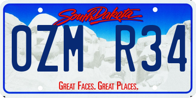 SD license plate 0ZMR34