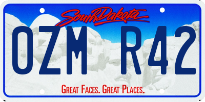 SD license plate 0ZMR42
