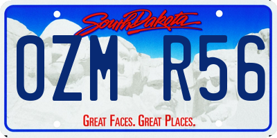 SD license plate 0ZMR56