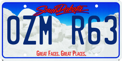 SD license plate 0ZMR63