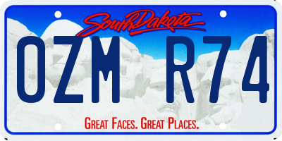 SD license plate 0ZMR74