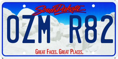 SD license plate 0ZMR82