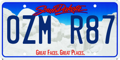 SD license plate 0ZMR87