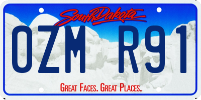 SD license plate 0ZMR91