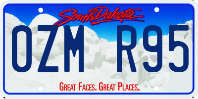 SD license plate 0ZMR95