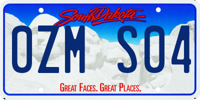 SD license plate 0ZMS04