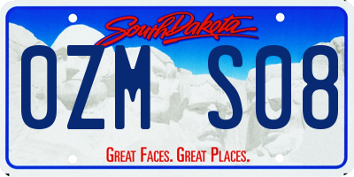 SD license plate 0ZMS08