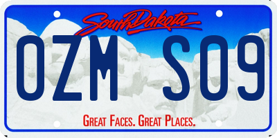 SD license plate 0ZMS09