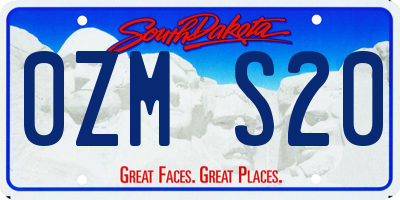 SD license plate 0ZMS20