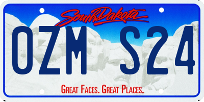 SD license plate 0ZMS24