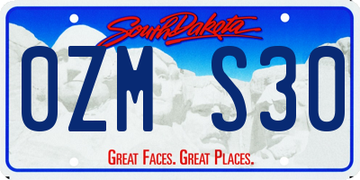 SD license plate 0ZMS30