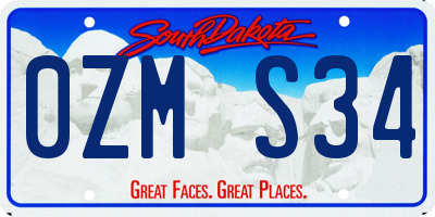 SD license plate 0ZMS34