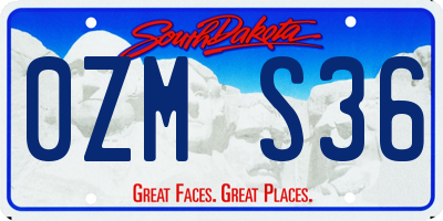 SD license plate 0ZMS36