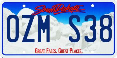 SD license plate 0ZMS38