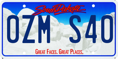 SD license plate 0ZMS40