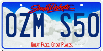 SD license plate 0ZMS50