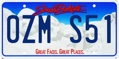SD license plate 0ZMS51