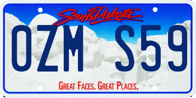 SD license plate 0ZMS59