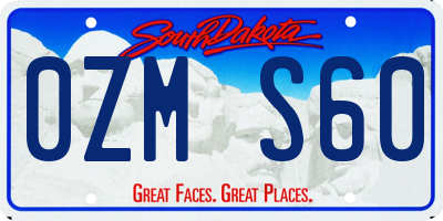 SD license plate 0ZMS60