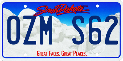 SD license plate 0ZMS62