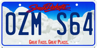 SD license plate 0ZMS64