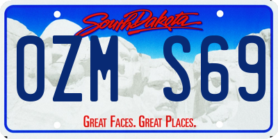 SD license plate 0ZMS69