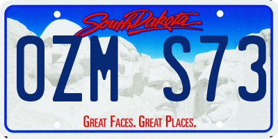 SD license plate 0ZMS73