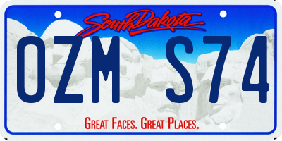 SD license plate 0ZMS74
