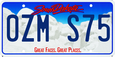 SD license plate 0ZMS75