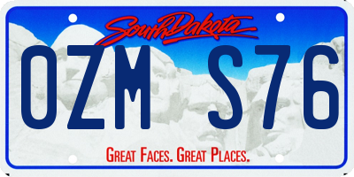SD license plate 0ZMS76