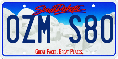 SD license plate 0ZMS80